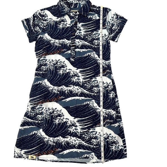 Western Aloha Popover Tropical Japan Hawaii Pacific Rower Floral Shirt Dress XS - Picture 3 of 7